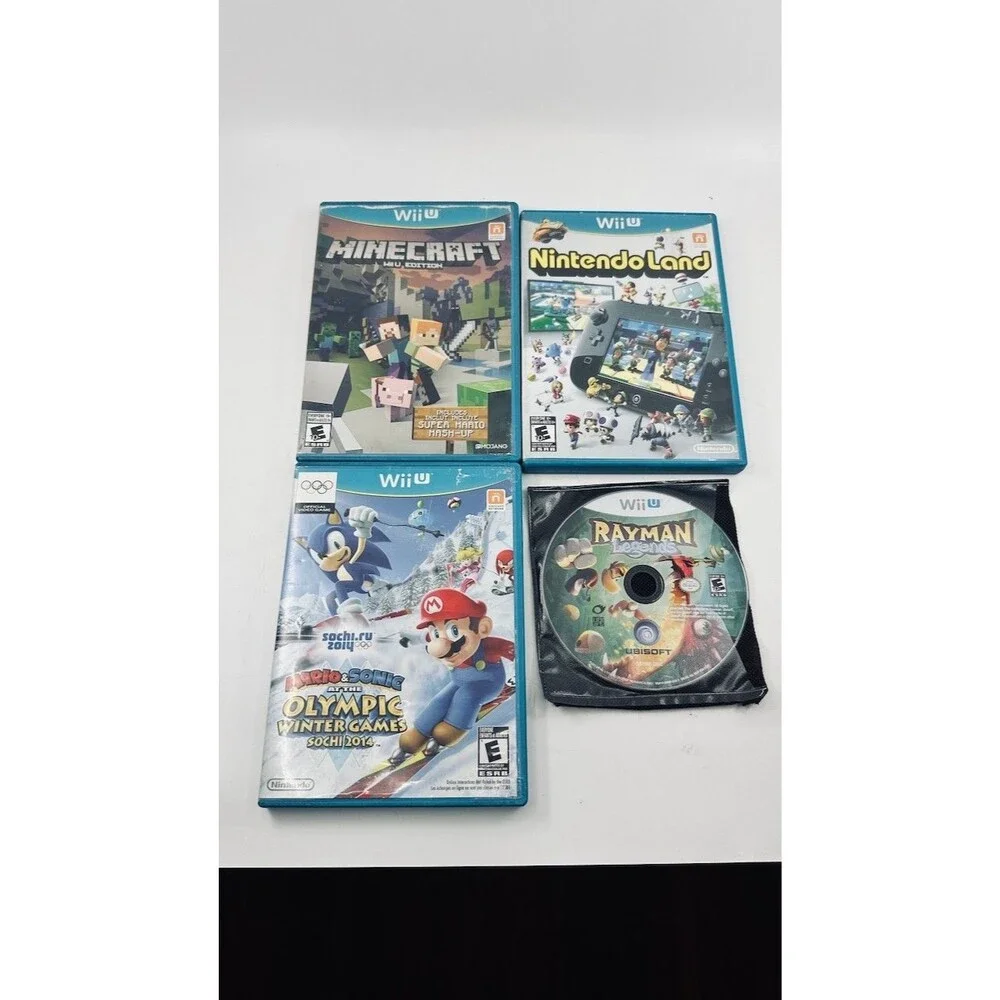 Wii U Game Lot of 4 - Nintendo Land, Minecraft, Rayman Legends, Mario & Sonic Ol